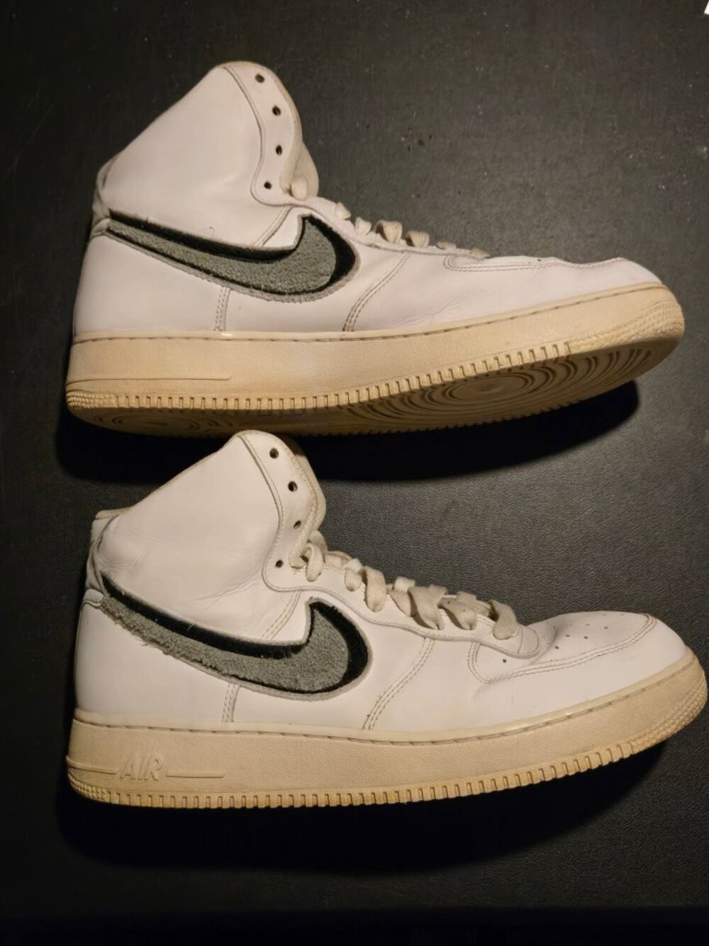 Nike Air Force 1 High - Men's 12 - White Leather Sneakers Worn Vintage
